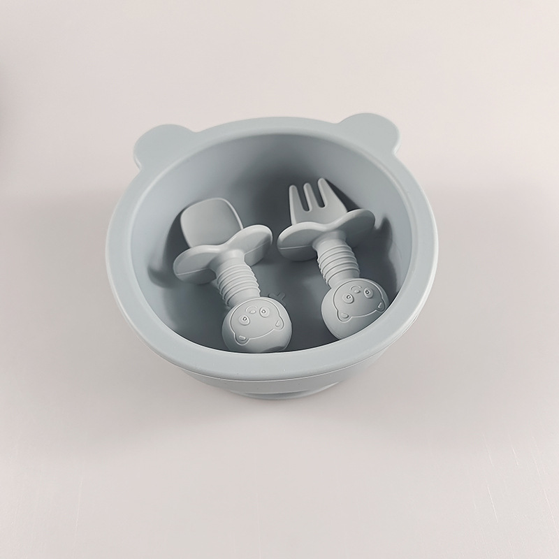 High Quality 100% Eco-friendly Food Grade Silicone Bear Feeding Set for Toddlers and Kids