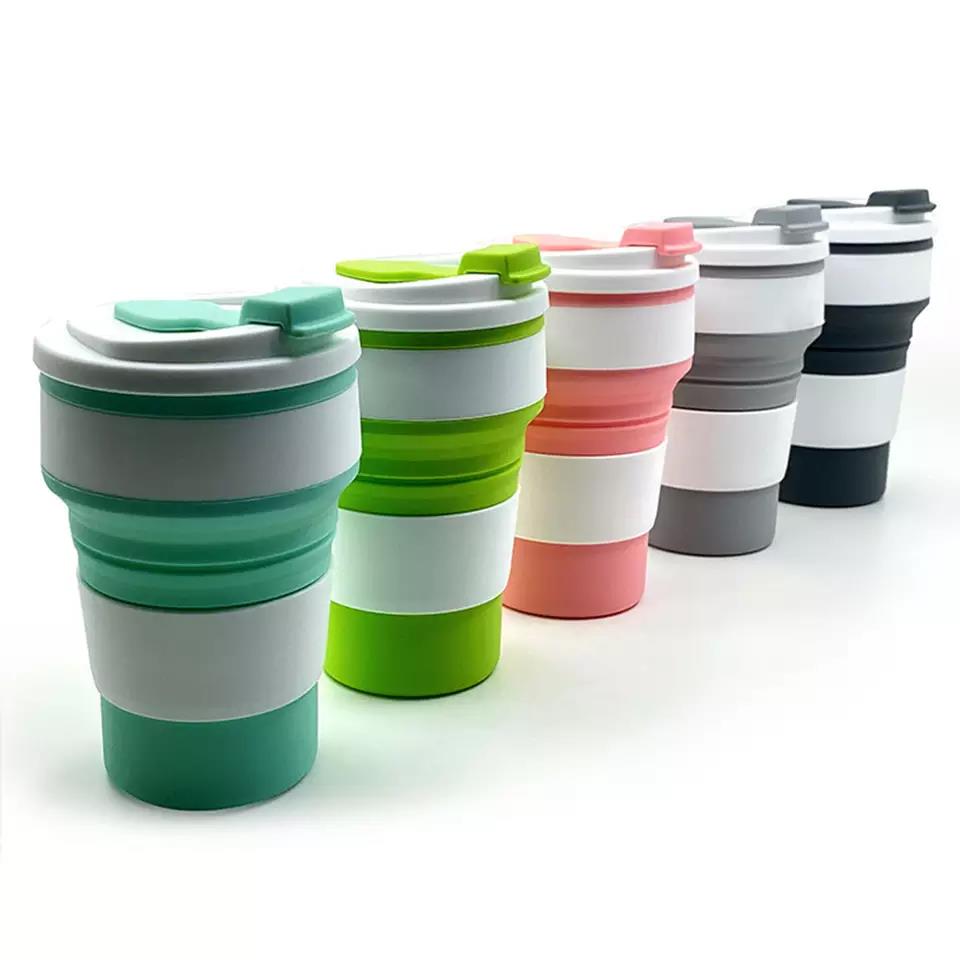 다기능 Foldable 실리콘 물 컵 고온 Anti-scald 커피 컵 휴대용 접는 실리콘 물 컵